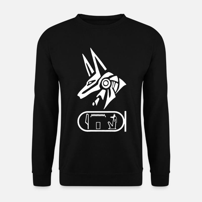 Ägyptischer Gott Anubis (weiß) - Unisex Pullover - Schwarz