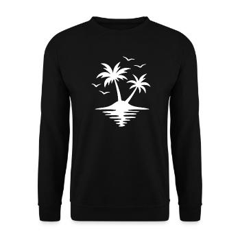Tropical Sunset Palm Silhouette - Unisex Sweatshirt - black - Front - Alina (178cm) & Michal (187cm)