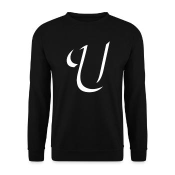 Elegant Letter U pattern with dynamic shape - Unisex Sweatshirt - black - Front - Alina (178cm) & Michal (187cm)
