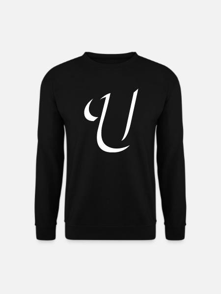Elegantes Letter U muster mit dynamischer Form - Unisex Pullover - Schwarz