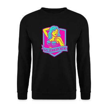 Gelsenkirchen Superstar en rose - Sweat-shirt Unisexe - noir - Devant - Alina (178cm) & Michal (187cm)