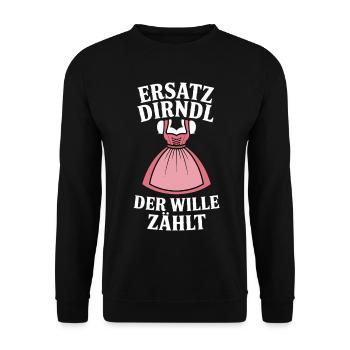 Bayern Volksfest Ersatz Dirndl Spruch - Unisex Sweatshirt - black - Front - Alina (178cm) & Michal (187cm)