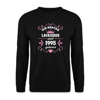 Painter Birthday Vintage 1995 Painter 95 - Unisex Sweatshirt - black - Front - Alina (178cm) & Michal (187cm)
