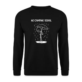 Lustiges Heute leider kein CAmping - Unisex Pullover - Schwarz - Vorne - Alina (178cm) & Michal (187cm)