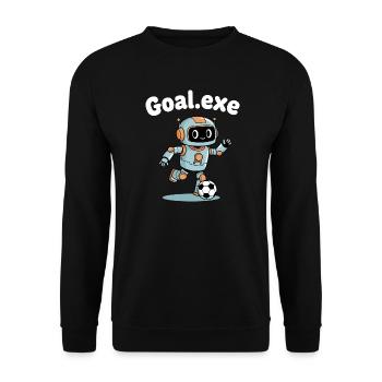 Goal.Exe Robot Football - Unisex Sweatshirt - black - Front - Alina (178cm) & Michal (187cm)