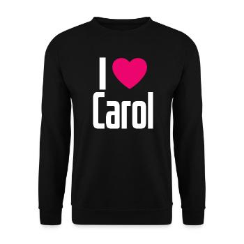 I Love Carol Pink Heart I Love Carol - Unisex Sweatshirt - black - Front - Alina (178cm) & Michal (187cm)