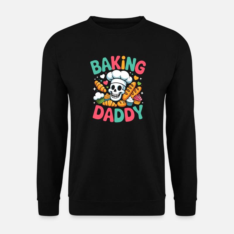 Backen Daddy Schädel Backkunst - Unisex Pullover - Schwarz