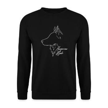 Hungarian Mudi Profile Dog Dog Wilsigns - Unisex Sweatshirt - black - Front - Alina (178cm) & Michal (187cm)