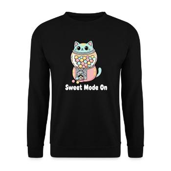 Pastel Cat Gumball Machine - Unisex Sweatshirt - black - Front - Alina (178cm) & Michal (187cm)