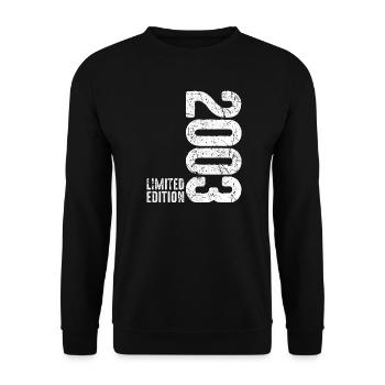 23 JAHRE 23. GEBURTSTAG LIMITED EDITION 2003 - Unisex Pullover - Schwarz - Vorne - Alina (178cm) & Michal (187cm)