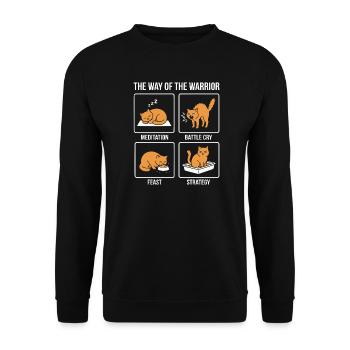 Chat drôle La Voie du Guerrier Samouraï Orange - Sweat-shirt Unisexe - noir - Devant - Alina (178cm) & Michal (187cm)