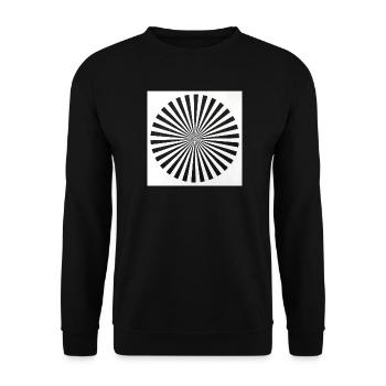 Radiale Optische Täuschung - Unisex Pullover - Schwarz - Vorne - Alina (178cm) & Michal (187cm)