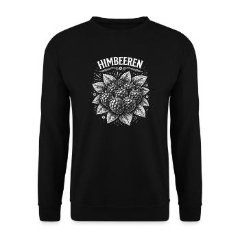 Raspberries Botanical Screen Print - Unisex Sweatshirt - black - Front - Alina (178cm) & Michal (187cm)