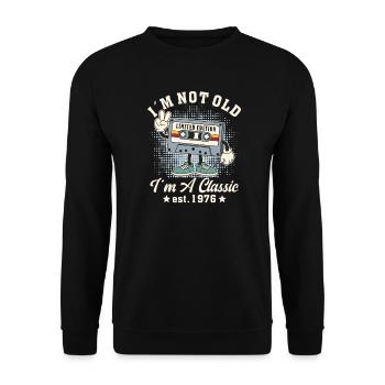 Je ne suis pas vieux, je suis un classique 50e anniversaire 2026 rétro - Sweat-shirt Unisexe - noir - Devant - Alina (178cm) & Michal (187cm)