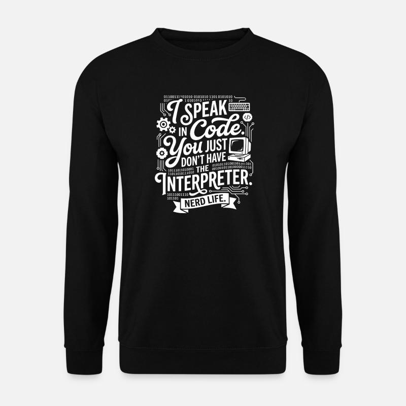 Codeflüstern Nerdleben - Sweat-shirt Unisexe - noir