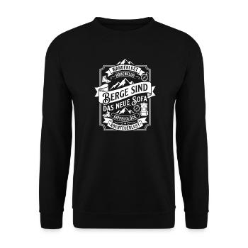 Berge Sind Das Neue Sofa - Unisex Pullover - Schwarz - Vorne - Alina (178cm) & Michal (187cm)