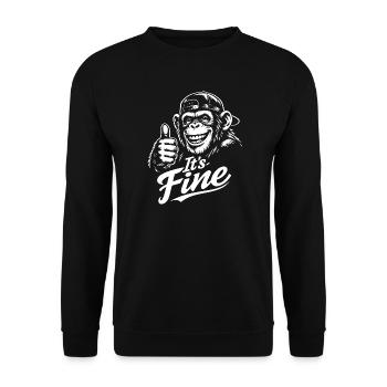 Happy Monkey Thumbs Up - Unisex Sweatshirt - black - Front - Alina (178cm) & Michal (187cm)
