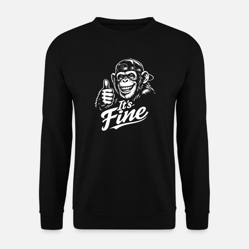Happy Monkey Thumbs Up - Unisex Pullover - Schwarz