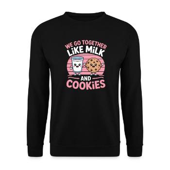 Milk and Cookies Best Friends Kawaii Design - Sweat-shirt Unisexe - noir - Devant - Alina (178cm) & Michal (187cm)