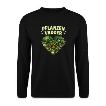 Pflanzenvadder - Retro Urban Jungle Geschenk - Unisex Pullover - Schwarz - Vorne - Alina (178cm) & Michal (187cm)