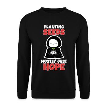 Hope Plant Planting Hope Manga Zen - Unisex Sweatshirt - black - Front - Alina (178cm) & Michal (187cm)