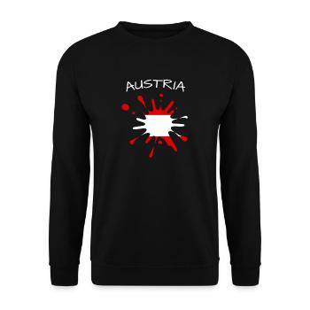 Éclaboussures de peinture du drapeau autrichien Kleks d’Autriche - Sweat-shirt Unisexe - noir - Devant - Alina (178cm) & Michal (187cm)