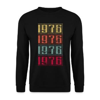 Vintage 1976 - Unisex Pullover - Schwarz - Vorne - Alina (178cm) & Michal (187cm)