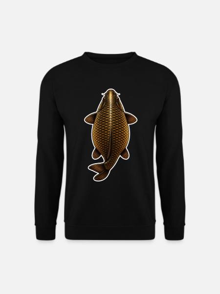 Vue du sommet de la carpe dorée – Conception de pêche propre - Sweat-shirt Unisexe - noir