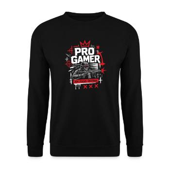 No Luck Just Skill Gamer - Unisex Sweatshirt - black - Front - Alina (178cm) & Michal (187cm)