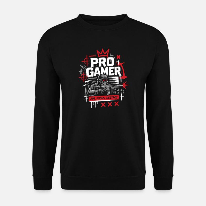No Luck Just Skill Gamer - Unisex Sweatshirt - black
