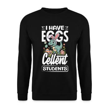 Joyeuse Pâques, douce chasse aux œufs du lapin, œufs de Pâques - Sweat-shirt Unisexe - noir - Devant - Alina (178cm) & Michal (187cm)