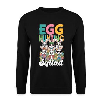 Joyeuse Pâques, douce chasse aux œufs du lapin, œufs de Pâques - Sweat-shirt Unisexe - noir - Devant - Alina (178cm) & Michal (187cm)