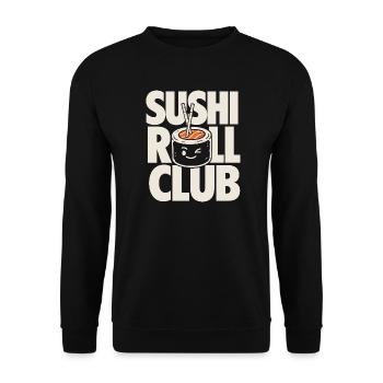 Sushi Roll Club Design de la nourriture drôle - Sweat-shirt Unisexe - noir - Devant - Alina (178cm) & Michal (187cm)