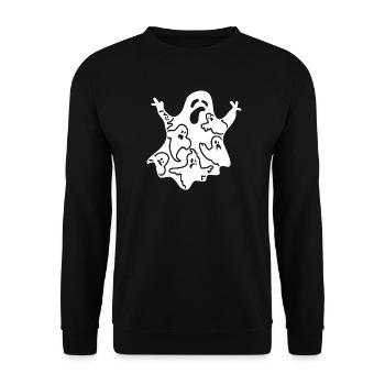Funny Halloween Day - Funny Halloween Ghost - Unisex Pullover - Schwarz - Vorne - Alina (178cm) & Michal (187cm)