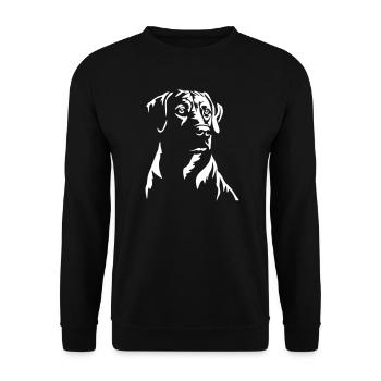 Rhodesian Ridgeback Kopf "Black Edition" - Unisex Pullover - Schwarz - Vorne - Alina (178cm) & Michal (187cm)