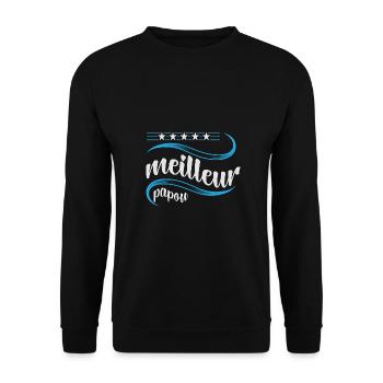 meilleur papou - Sweat-shirt Unisexe - noir - Devant - Alina (178cm) & Michal (187cm)