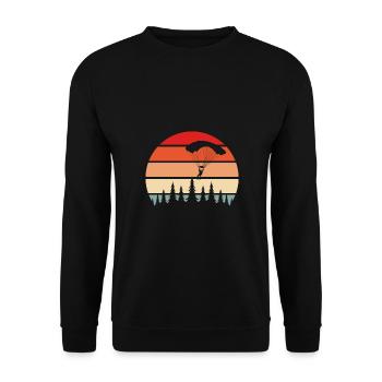 Gleitschirm Paragliding Fallschirmspringer - Unisex Pullover - Schwarz - Vorne - Alina (178cm) & Michal (187cm)