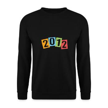 Born in 2012 – Birthday with big colorful numbers - Unisex Sweatshirt - black - Front - Alina (178cm) & Michal (187cm)