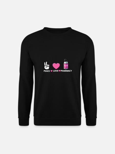 Peace Love Apotheker Apotheke Pharmazie PTA - Unisex Pullover - Schwarz