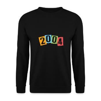 Born in 2004 – Birthday with big colorful numbers - Unisex Sweatshirt - black - Front - Alina (178cm) & Michal (187cm)