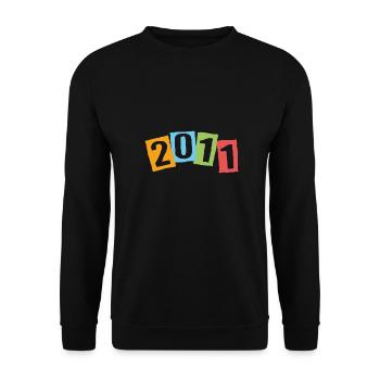 Born in 2011 – Birthday with big colorful numbers - Unisex Sweatshirt - black - Front - Alina (178cm) & Michal (187cm)