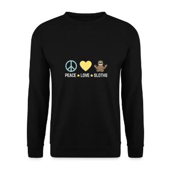 Paresseux de paix de cadeau d'animal de zoo tropical - Sweat-shirt Unisexe - noir - Devant - Alina (178cm) & Michal (187cm)