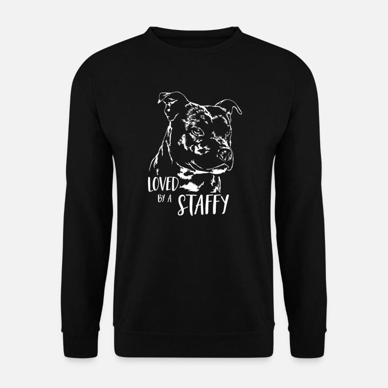 STAFFORDSHIRE BULLTERRIER loved by Staffy Wilsigns - Unisex Pullover - Schwarz