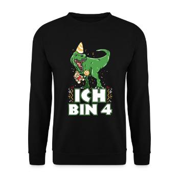 4 Jahre Alt Kindergeburtstag - 4. Geburtstag - Unisex Pullover - Schwarz - Vorne - Alina (178cm) & Michal (187cm)
