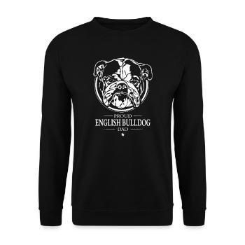 Bouledogue anglais papa Englische Bulldogge Wilsigns - Sweat-shirt Unisexe - noir - Devant - Alina (178cm) & Michal (187cm)