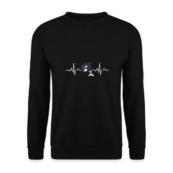 Orca Animal Gift Killer Whale Heartbeat Killer Whale - Sweat-shirt Unisexe - noir - Devant - Alina (178cm) & Michal (187cm)