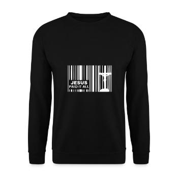 Jesus Paid it All Glaube Geschenk Tee - Unisex Pullover - Schwarz - Vorne - Alina (178cm) & Michal (187cm)