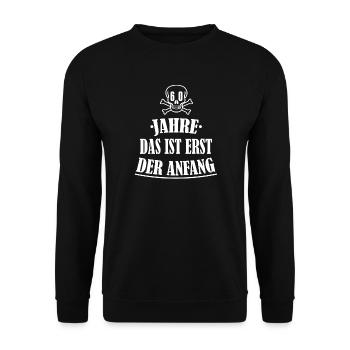 60 Geburtstag - Unisex Pullover - Schwarz - Vorne - Alina (178cm) & Michal (187cm)