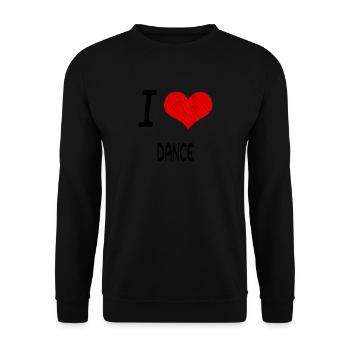I Love Hobby Present bday DANCE - Unisex Pullover - Schwarz - Vorne - Alina (178cm) & Michal (187cm)