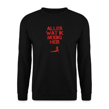 presentje wat ik nodig ballet yoga 3 - Unisex Pullover - Schwarz - Vorne - Alina (178cm) & Michal (187cm)